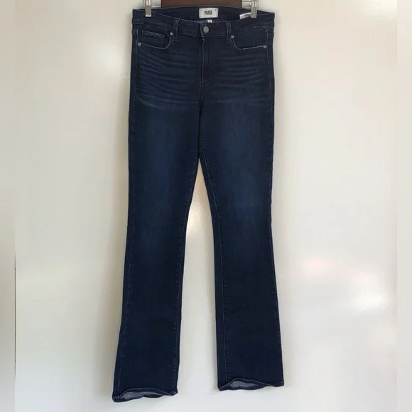 PAIGE Manhattan Baylor Dark Indigo Boot Cut Jeans - Picture 3 of 15